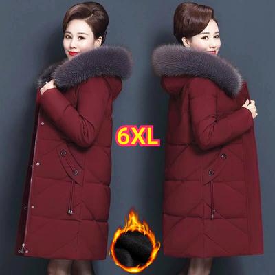 Plus Size 6XL Women's Winter Middle-aged  Cotton Coat  Mother's Down Jackets  Winter Cotton Padded Jackets Warm Thick Parkas