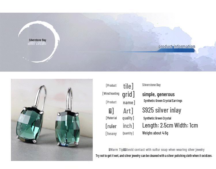 2022 S925 Silber Grüne Kristall Tropfenohrringe - Elegantes Langes Design für Frauen