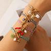 Colorful Handmade Cord Fish Sea Turtle Pendant Bracelet Cute Starfish Pearl Woman Adjustable Handmade Rope Design Jewelry Gifts