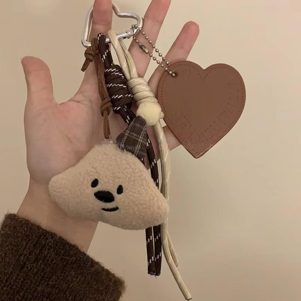 1Pcs New Plaid Bear Keychain Cake Ice Cream Creative Bag Charm Lovely Cute Pendant