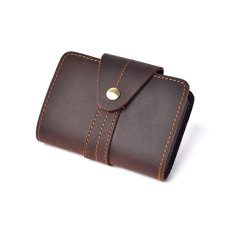 Portacarte in Pelle Bovina per Uomo Stile Vintage Portafoglio per Carte di Credito