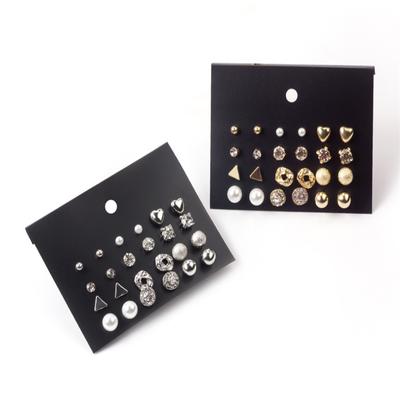 Mode 1 Set 12 Paar Perlen Zirkon Stecker Ohrringe für Damenohrringe Schmuck Mädchen Geschenk Brincos