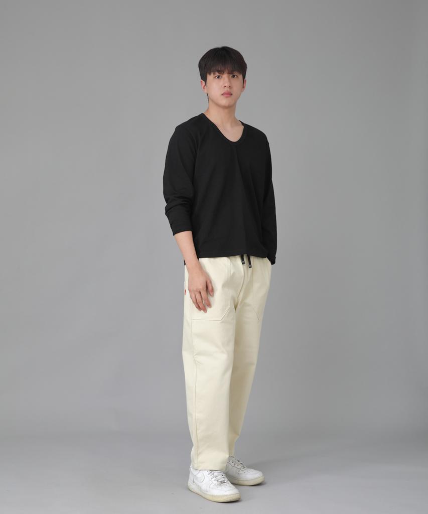 Seinteukeulu Ankle Drop Classic Fatigue Tapered Pants Aft-306 Cream