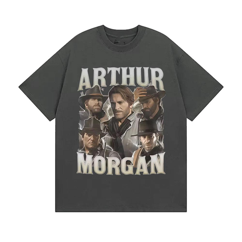 2025 Summer Classic Arthur Morgan Graphic 100 Pure Cotton Printed Tshirt Mens Vintage High Quality Unisex Gothic Oversized