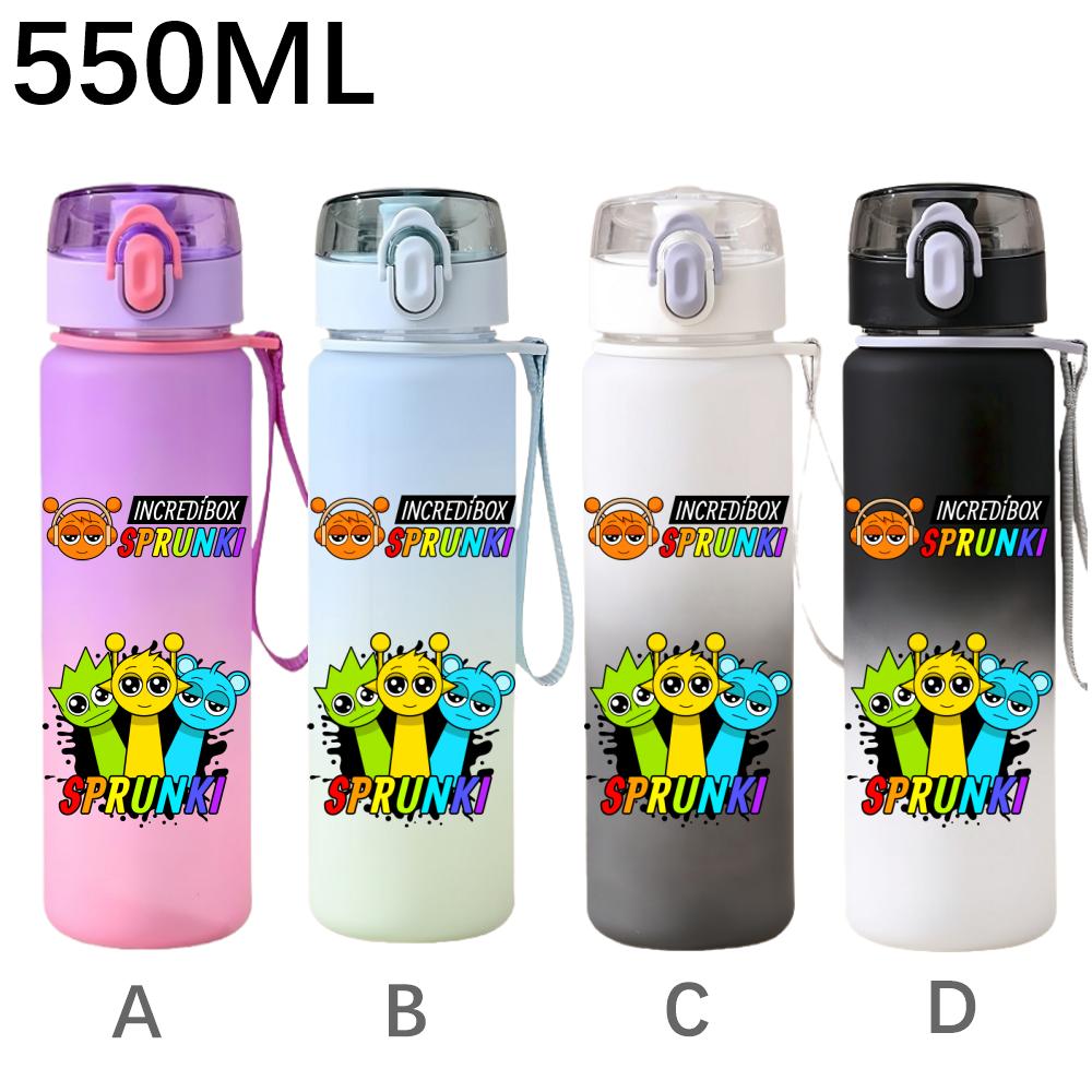 550ml Hra Sprunki Gradientní Sportovní Láhev na Vodu Kreslená Nepropustná Přenosné Lahve na Pití Venku Sport Fitness Pohárek na Vodu