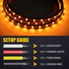 2X 70" Running Board LED Light DRL Side Step Strip Bar Amber White Turn Signal V