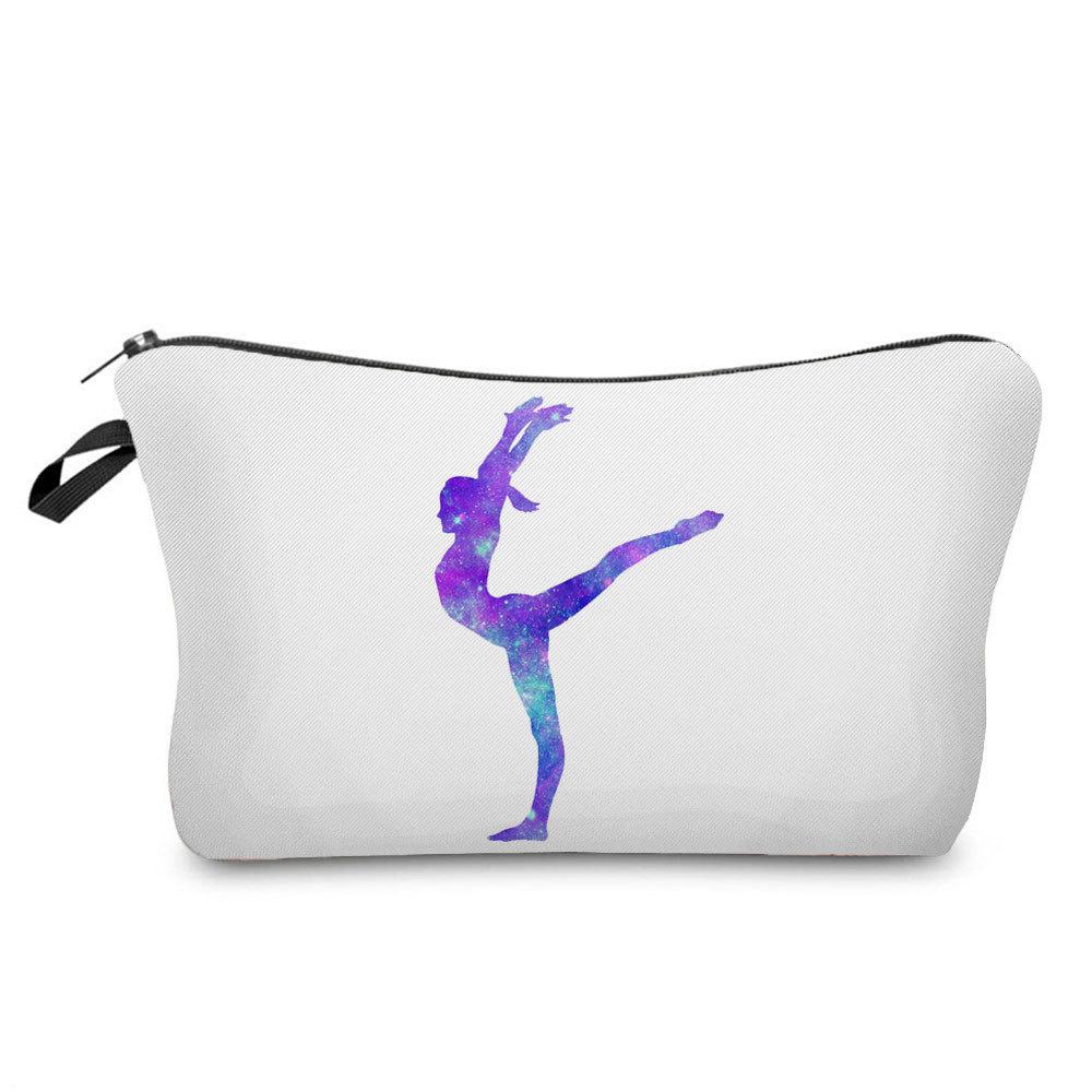 Women Gymnastics Print Cosmetic Bag Toiletries Organize Travel Storage Case KTB