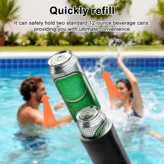 Dual Can Holder with Quick Reload 2 Beer Soda Can Cooler Insulated Beverage Holder Outdoor Event Accessory
