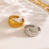 Stainless Steel Zircon Ring with Star Pattern Popular Hip-Hop Simple Metal Ring Luxurious Jewelry Party Gift From Europe America