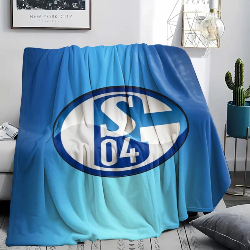 1pc FC Schalke 04 Print Flannel Blanket, High Quality Comfortable for All Seasons, Home Decor, Warmth and Comfort, Perfect for Christmas Gifts50