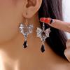 Gothic Vampire Bat Earrings For Women Vintage Red  Water Drop Pendant Earring Halloween Pagan Witch Ear Jewelry Gift