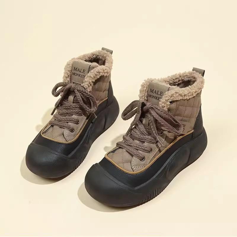 

Женские зимние сапоги, женские зимние модели, флисовые, утолщенные, теплые, на толстой подошве, на платформе, спортивные, папины кроссовки, женские хлопковые туфли 2025 40