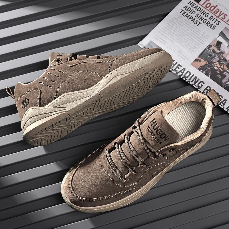 autumn shoes for men suede Leather Casual Shoes Sport Style Leisure Shoes Street Youth Lace-up Sneakers