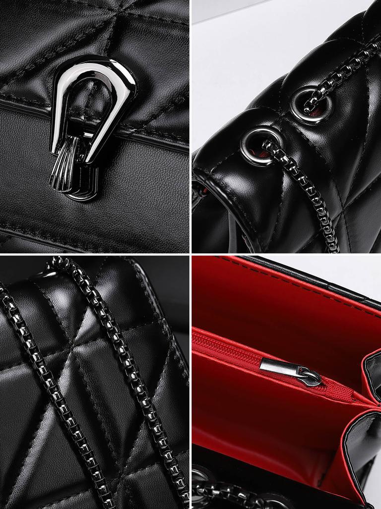 Retro Flip Women's Diagonal Cross Bag PU Leather Quilted Embroidered Handbag Fashion Luxury Designer Chain Shoulder Bag