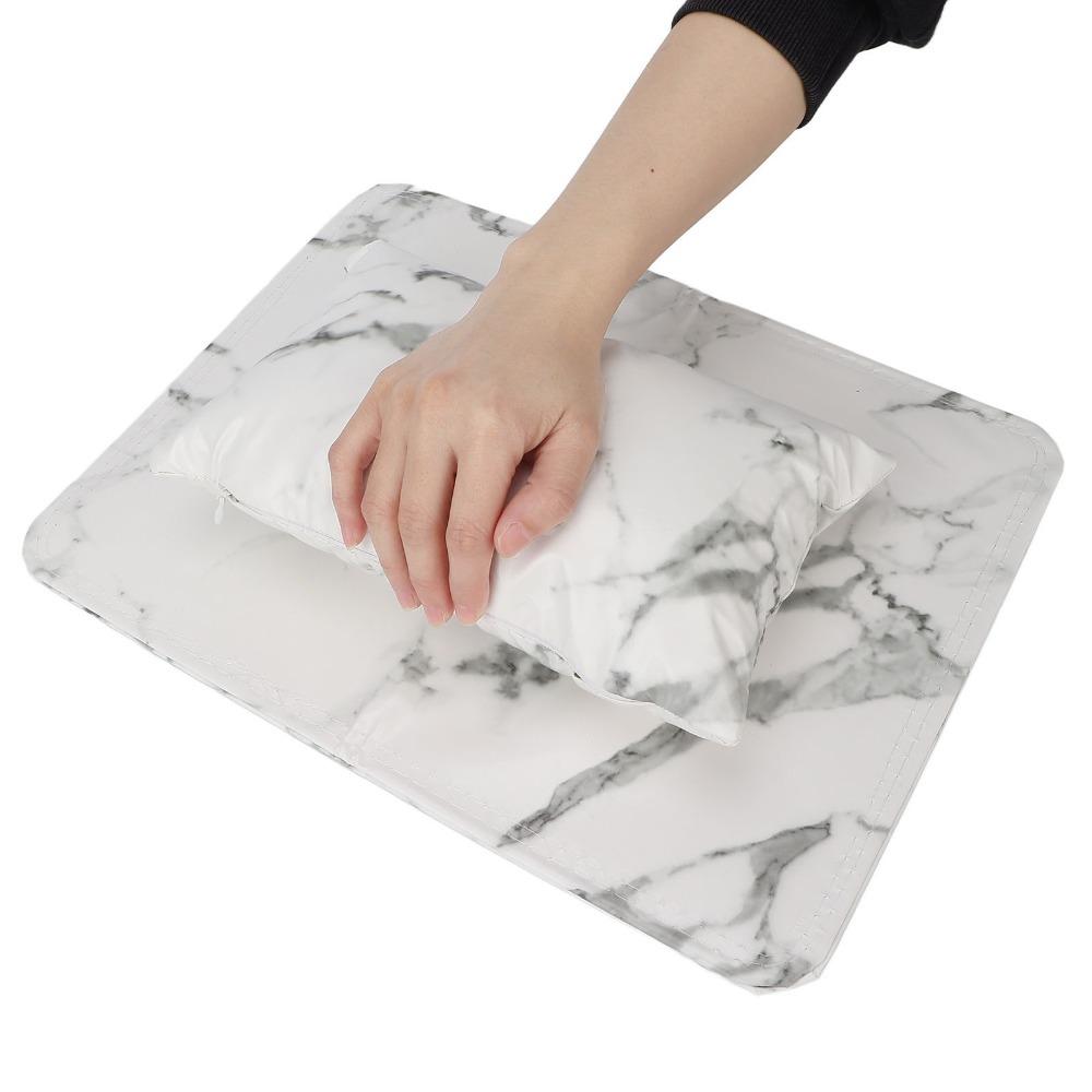 2pcs Detachable Nail Art Pillow Aluminum Alloy Holder Hand Cushion Mat  For Nail Tech