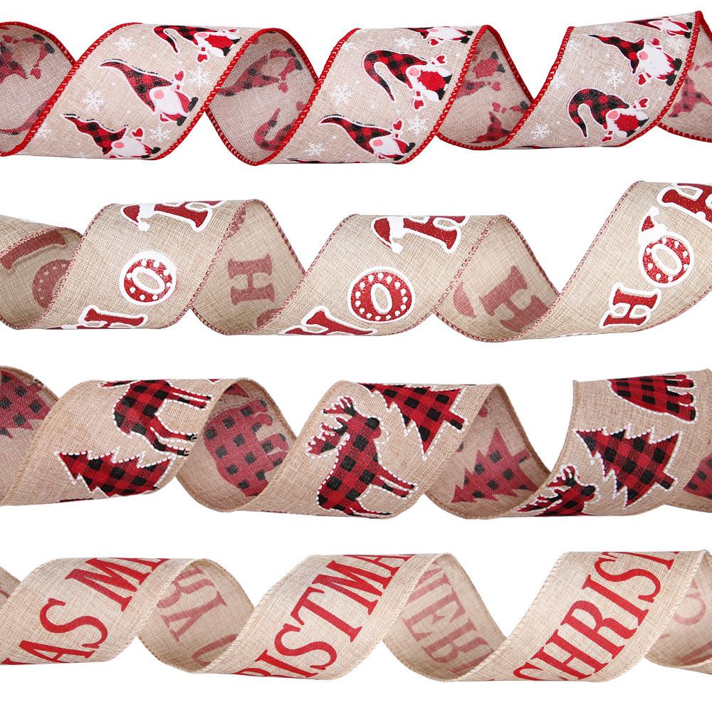 6 Meter Decorative Fabric Ribbon Featuring Christmas Letters And Unique Designs Animal