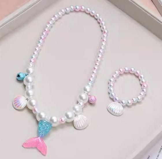 Frozen Princess Kids' Necklace & Bracelet Gift Set for Christmas or Birthday