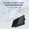 147*86MM Touch Glass & PC Panel Smart Life WiFi 4 Gang Wall Switch and Fan Speed Control Compatible with Alexa Google Home