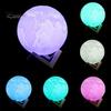 Lampă pentru lună cu bază din lemn Design cu 16 culori RGB Senzor tactil reîncărcabilă 3D Lumină de noapte cu lună Decor dormitor