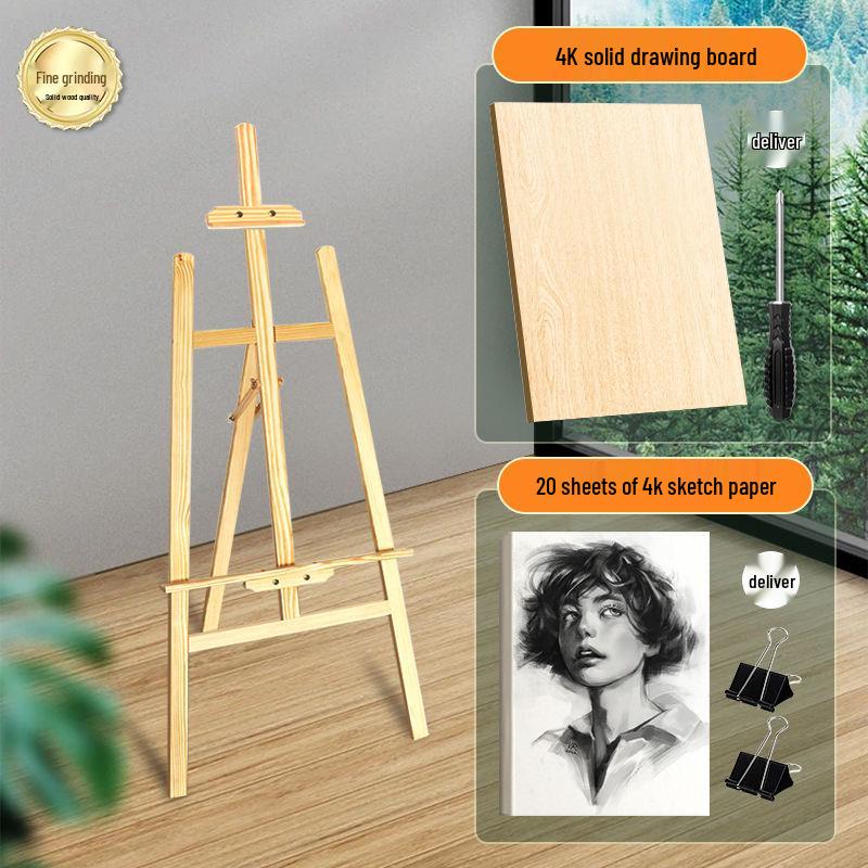 Folding Wooden Tripod Easel for Art Students - Perfect for Sketching and Oil Painting