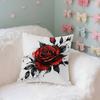 4 Stück Schwarzes Rotes Rosen-Etui Plüschstoff Weiche Kissenhülle Doppelseitiger Druck Kissenbezug Haushaltsgeschenke