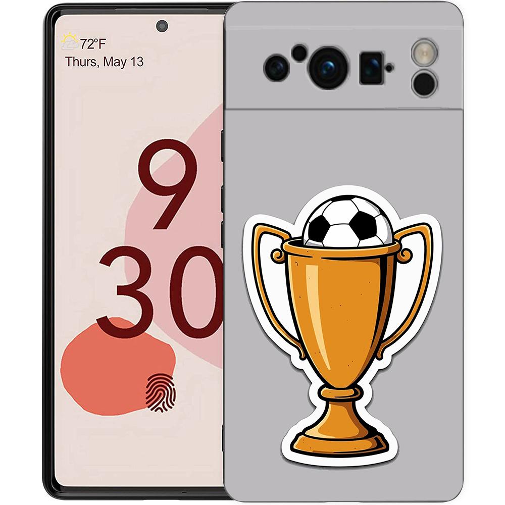 

Soccer Heartbeat Phone Case For Google Pixel 10 9 8 7 Pro 9A 8A 7A 6A 6 Pro XL Soft TPU Bumper Black Cover Pixel 8