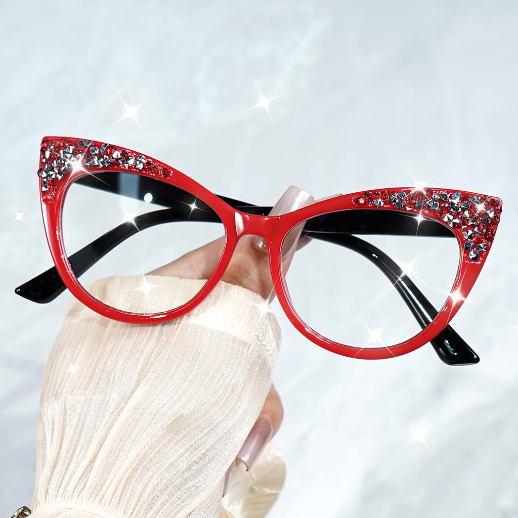 Chic Retro Cat-Eye Glasses for Women Men Full Frame Fashion Glasses Decorative Daily Wear