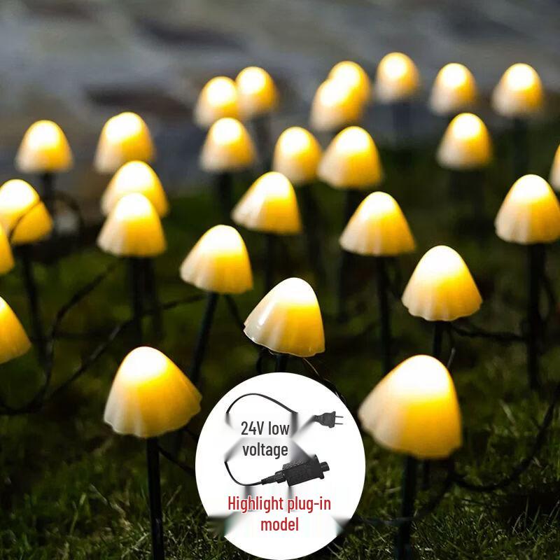 Outdoor Mushroom & Firefly Landscape Lights