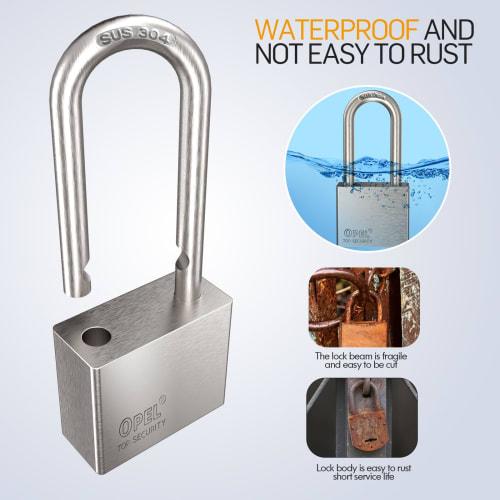 Set of 1 Stainless Steel Padlocks, Security Lock, Small, Keyed, Hanging Type, 40mm Wide, Secure, Waterproof, Durable, Corrosion-Resistant, Auxiliary L