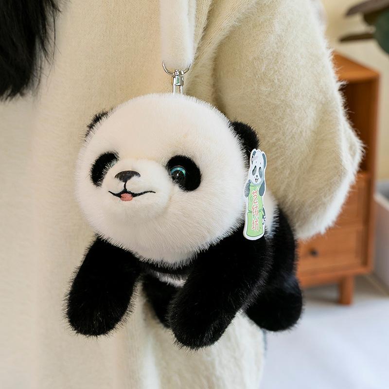 New Panda Hanhan Backpack Plush Toys Children's Day Gift Activities Wholesale Small Panda Doll Catch Machine
