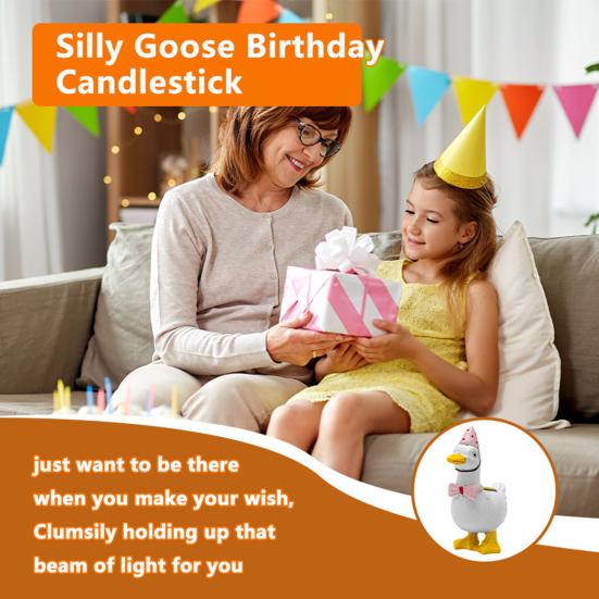 Gänsekuchen Kerzenhalter Mini Harz Gänsekuchen Topper Niedlicher Geburtstagsparty Kerzenständer für Kinder Babyparty Party Feier