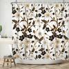 Exquisite Floral and Bird Pattern Print Water-resistant Shower Curtain with Vintage Design for Elegant Bathroom Decor