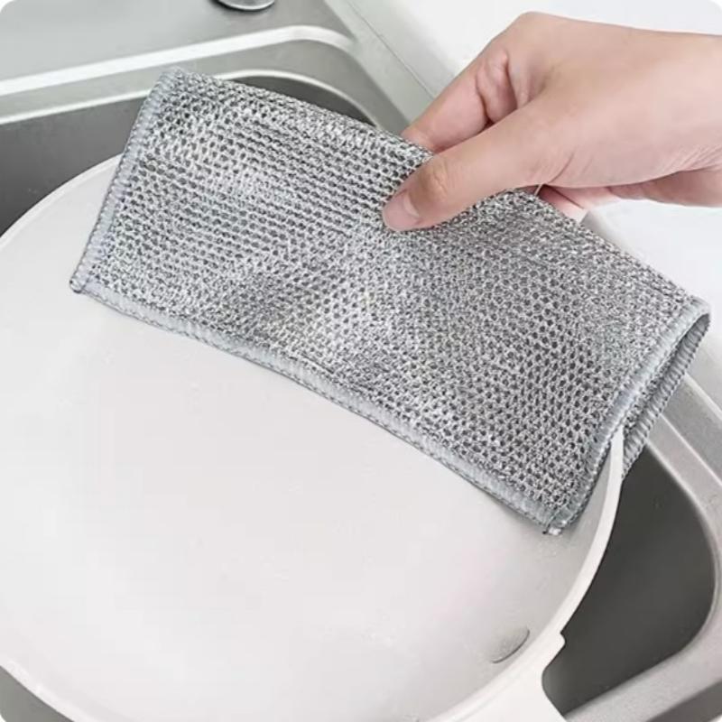 Ściereczka z kulki stalowej Trwała Gruba Gospodarstwo Domowe Kuchnia Nieolejowa Srebrna Jedwabna Ściereczka do Czyszczenia Czysta Ściereczka Nierdzewna