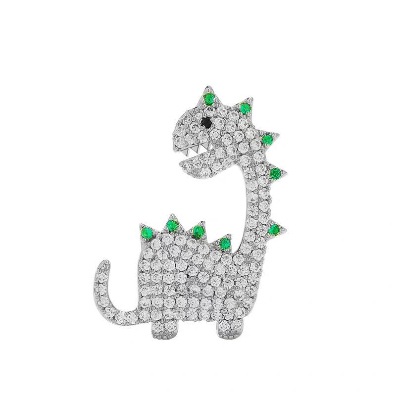 Cute Crystal Exquisite Dinosaur Brooches Pins For Women Kids Sweet Animal Jewelry Bag Clothing Brooch Pin Accessories Gift