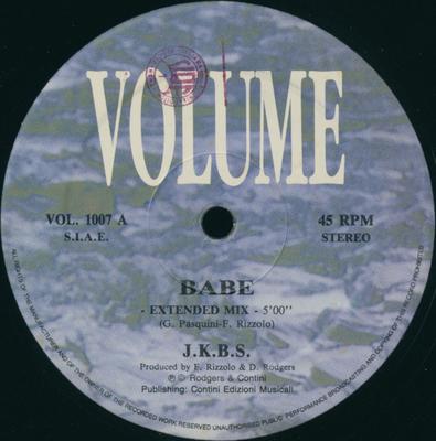 12inch Record JKBS - Babe VOL1007 Volume 1993 Italy Dance & Electronica Used
