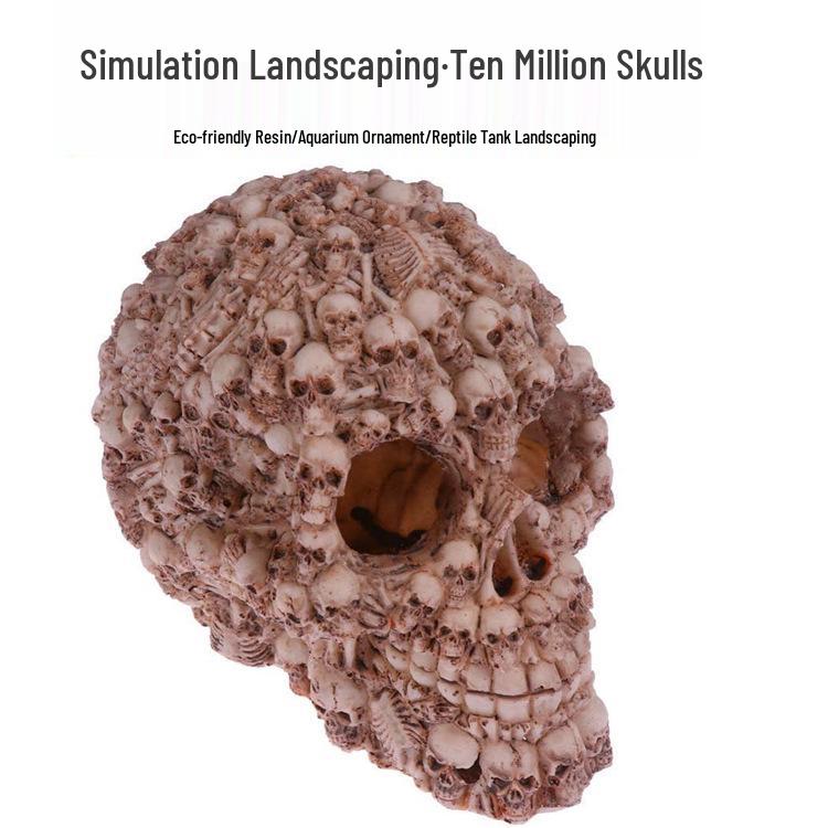 T-Rex Skull & Bone Reptile Tank Decor, Halloween Prop