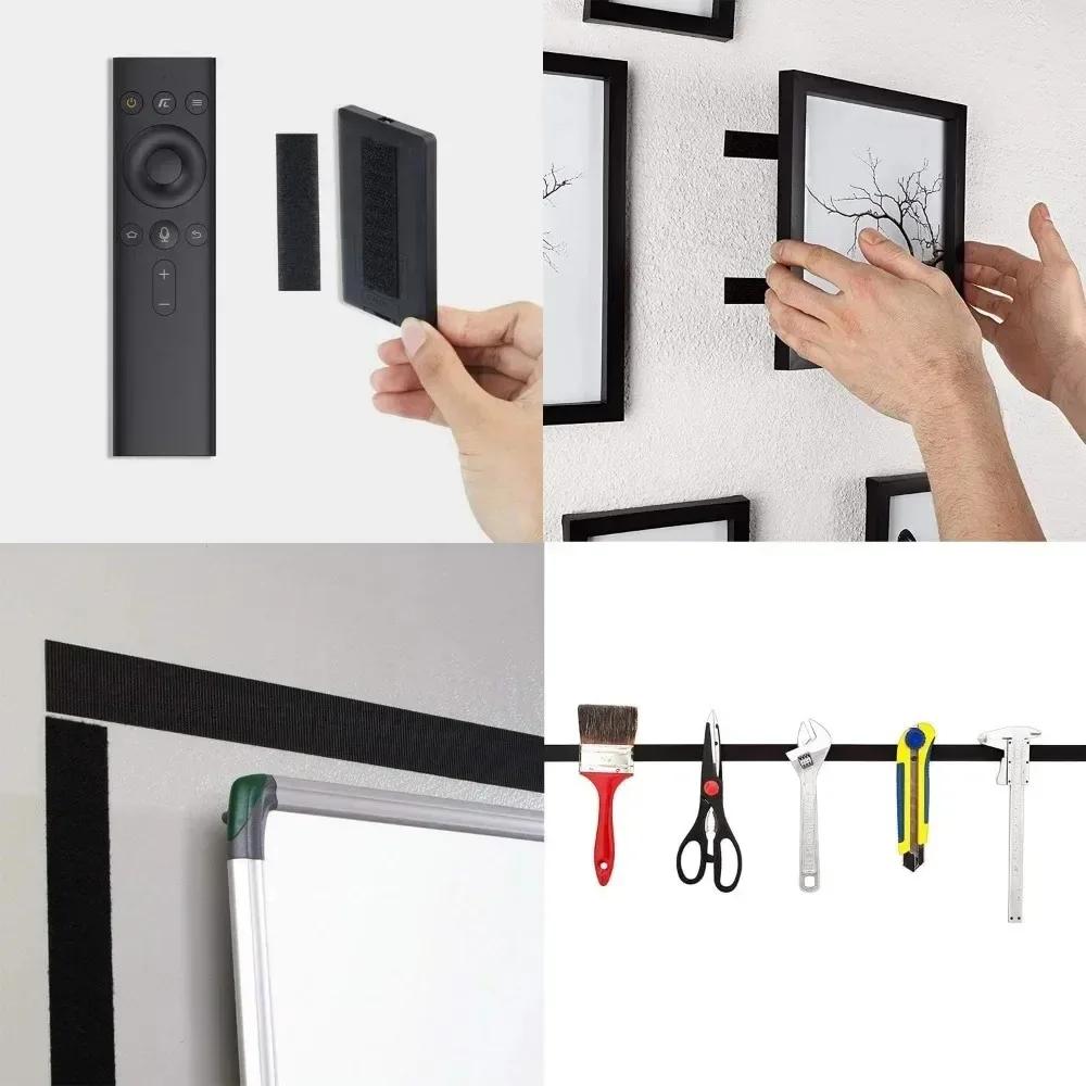 2Rolls (1roll woolen surface+1roll hooked surface) Strong Self-adhesive Fastener Tape Hook and Loop Back Nylon Sticker Adhesive