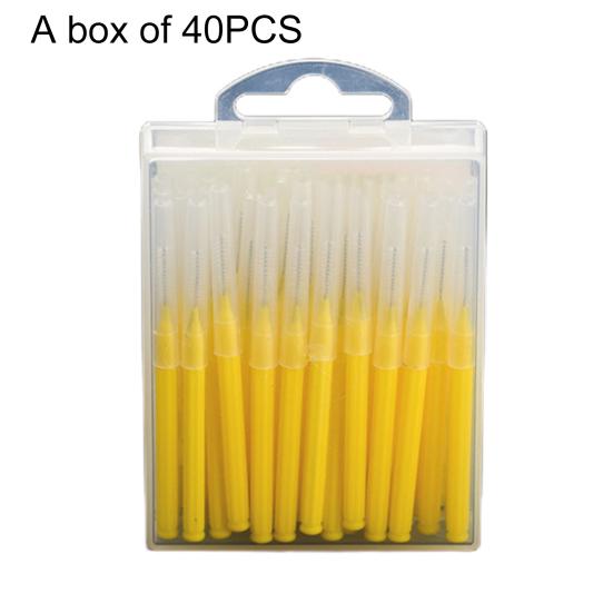 Yousheng 40Pcs/Box Interproximal Brush Safe Ergonomic Stainless Steel Wire Health Care Interdental Brush for Home