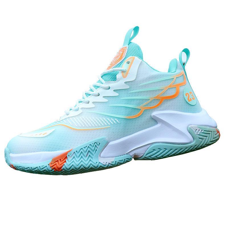 Basketball Shoes Spring and Autumn Mesh Sports Shoes High-top Shoes Non-slip Solid Soft-soled Running Shoes Trendy Style