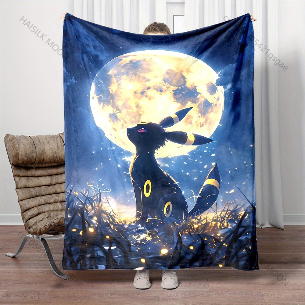 Multiple Sizes Pokemon Umbreon Printed Warm Soft Flannel Material Suitable for All Seasons Deluxe Gifts for Adults and Children