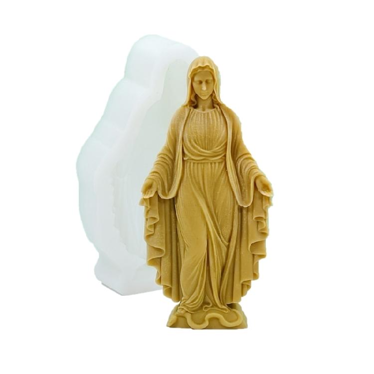 Silicone Candle Mold Catholic Gypsum Concrete Resins Cast 3D Virgins Soap Molds