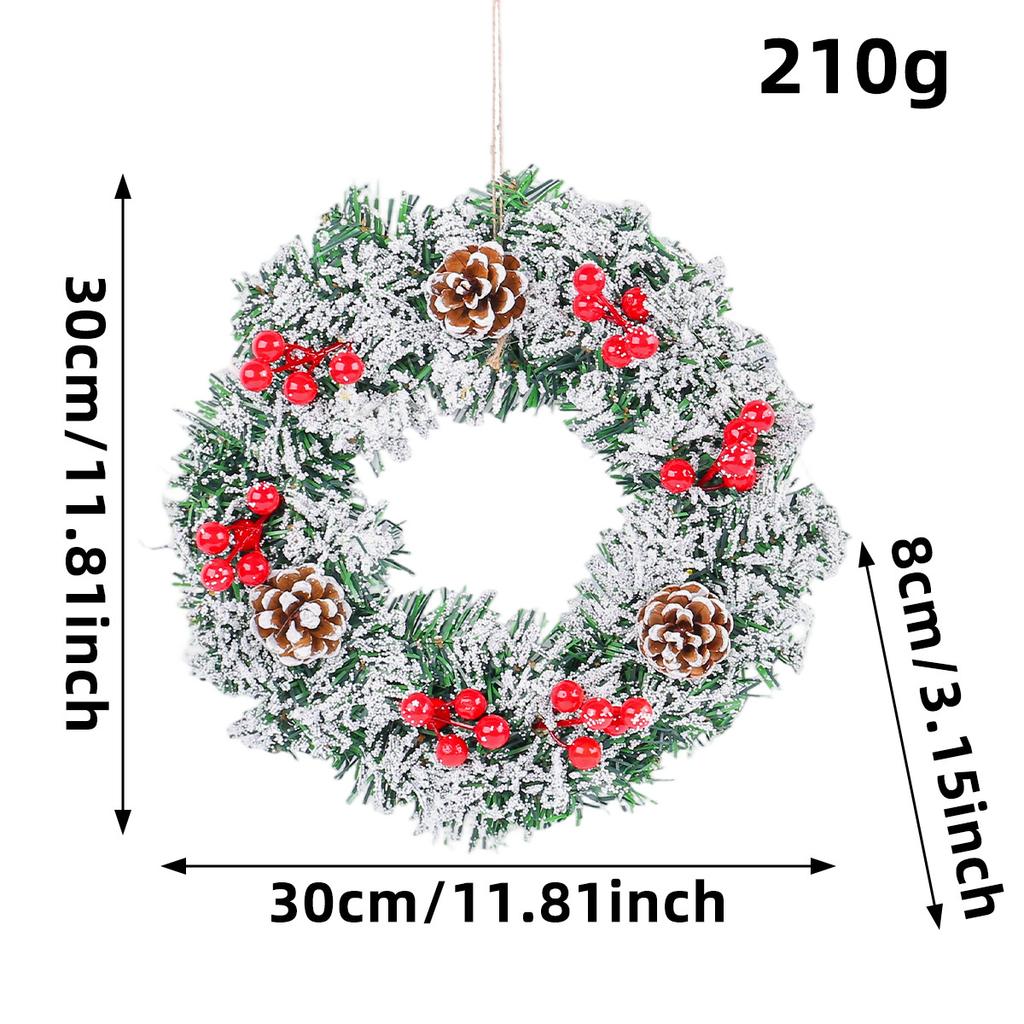 30cm Xmas Wreath, New Arrival Christmas Wreath for Home Decor, Christmas Garland for Front Door Decor, Artificial Flowers, New Year's Decor Garland