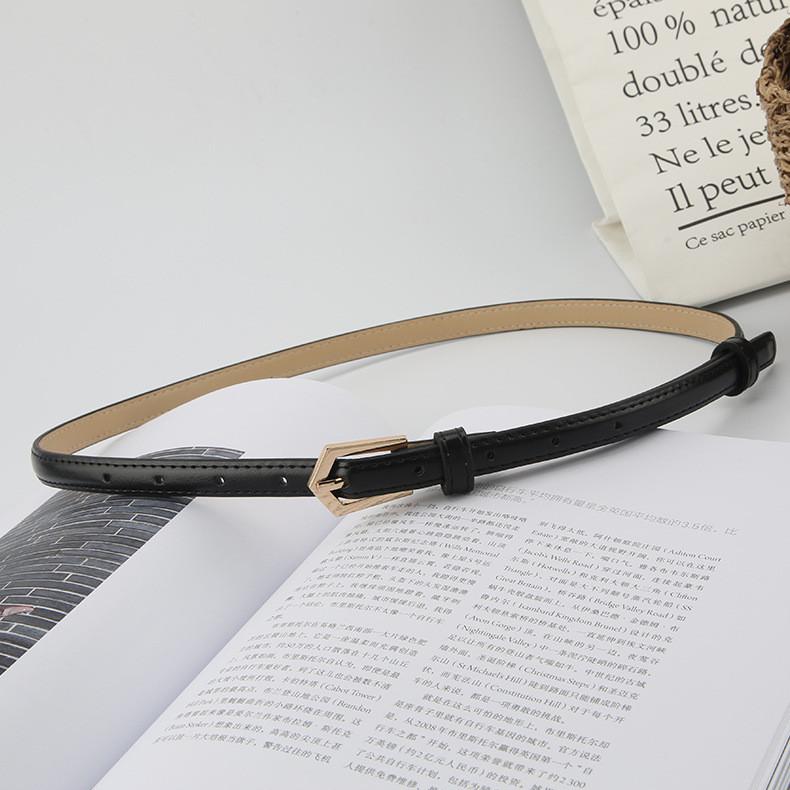 European And American Geometric Buckle Ladies' Thin Belt Ins Style Versatile With Dresses Suits And Jeans Narrow