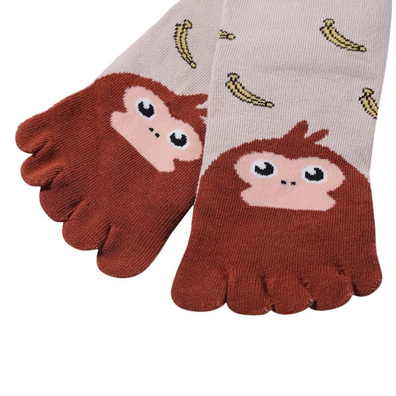Kids Toe Socks Cute Cartoon Animal Dog Cat Ankle Crew Five Finger Socks for Girls and Boys