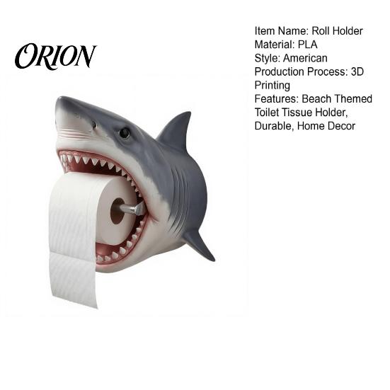 Fun Bathroom Decor Ideas Turtle/Shark Toilet Paper Holder, Wall Mount Roll Novelty Towel Holder Easy Install Waterproof Moisture-Proof Tissue
