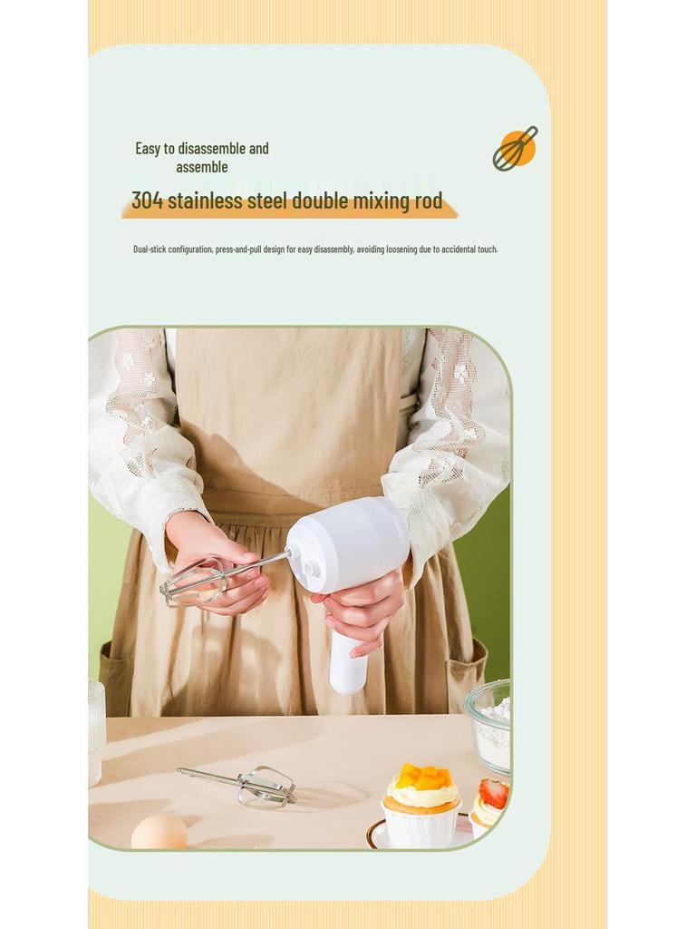 Multifunctional Wireless Egg Beater: Portable, Rechargeable Cream & Dough Mixer for Baking
