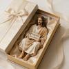 Jesus Resin Desk Figurine Handmade Stiting Jesus Christ Statue for Car Dashboard Home Office Table Decor Christian Religious Gift for Family Friends