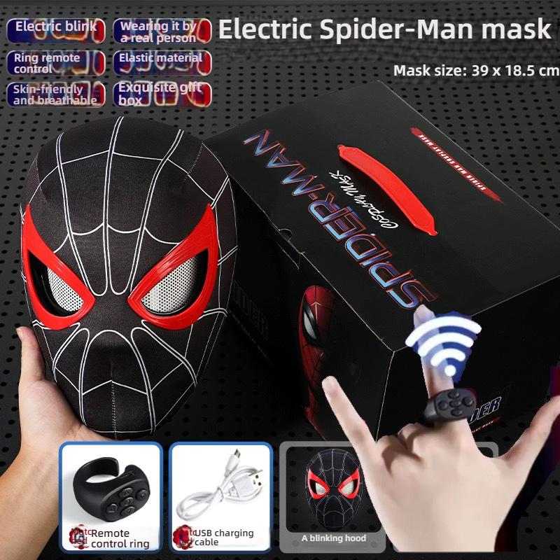 Adult Spider-Gwen Cosplay Helmet Touch Activated Light Up Electric Movable Eyes Mask Halloween Party Headgear