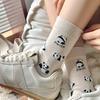 Trendy Socks, Women's Plush Panda Socks, Cute and Versatile Mid-calf Socks, Boneless Cotton Socks, Sweet School Style, Pile Pile Socks