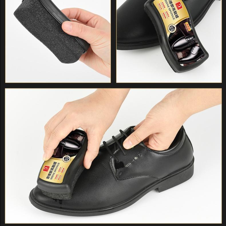 Quick Shining Sponge Shoe Wax Portable Colorless Leather Care Sponge Shoe Oil Brush